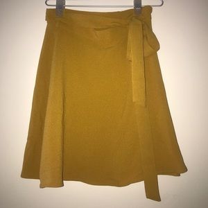 American apparel mustard wrap skirt
